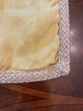 Pottery Barn Yellow Pillow Cover with Jute Braided Edge